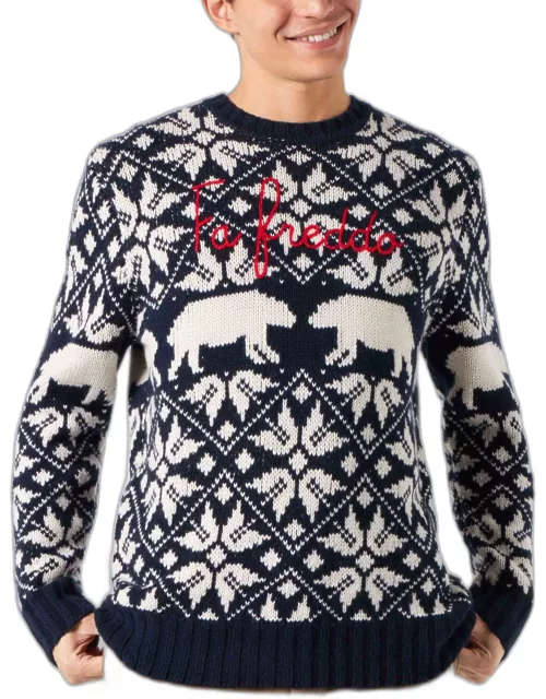 MC2 Saint Barth Man Crewneck Sweater With Norwegian Pattern