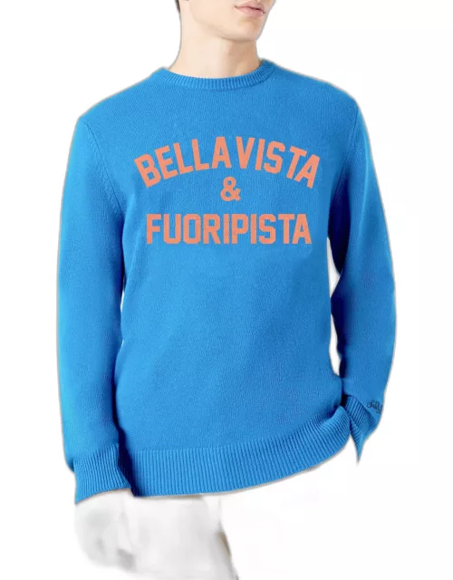 MC2 Saint Barth Man Sweater With Bellavista & fuoripista Jacquard Print