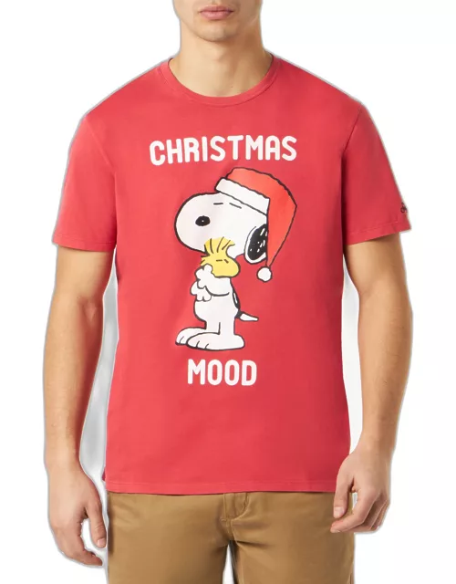 MC2 Saint Barth Man Heavy Cotton T-shirt With Snoopy Print Peanuts Special Edition