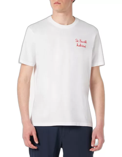 MC2 Saint Barth Man T-shirt With St. Barth Habituè Embroidery
