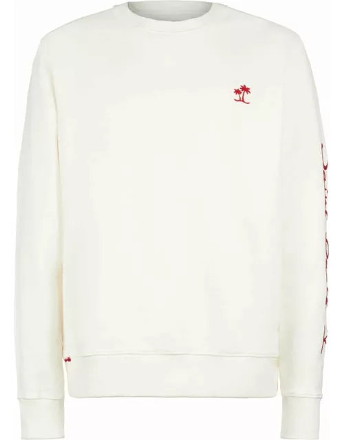 MC2 Saint Barth Man White Sweatshirt With Saint Barth Embroidery