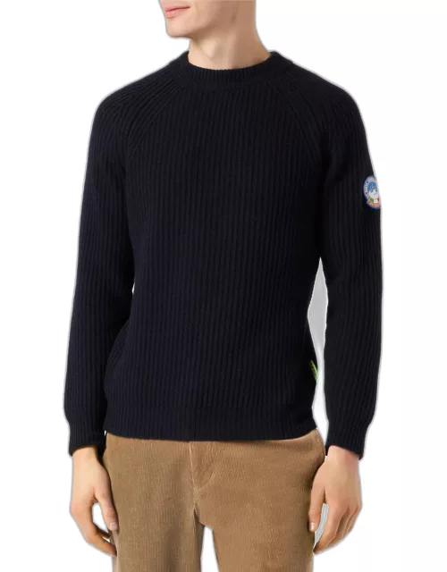 MC2 Saint Barth Ribbed Blue Sweater