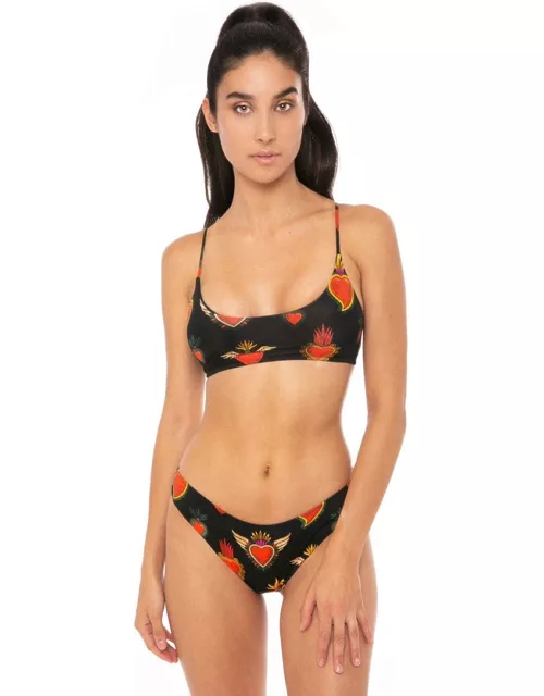 MC2 Saint Barth Woman Bandeau Top Swimsuit With Heart Print