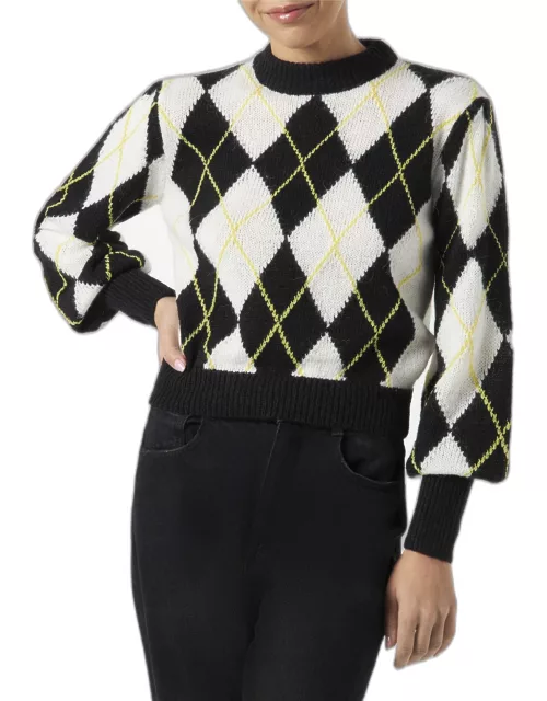 MC2 Saint Barth Woman Brushed Sweater With Argyle Pattern
