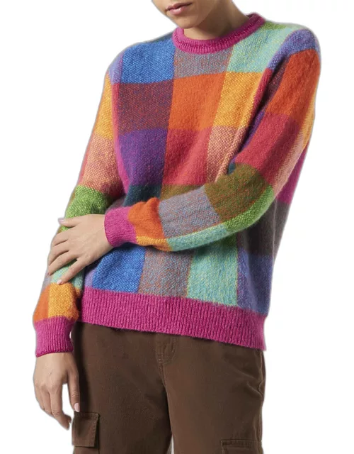 MC2 Saint Barth Woman Brushed Sweater With Check Pattern