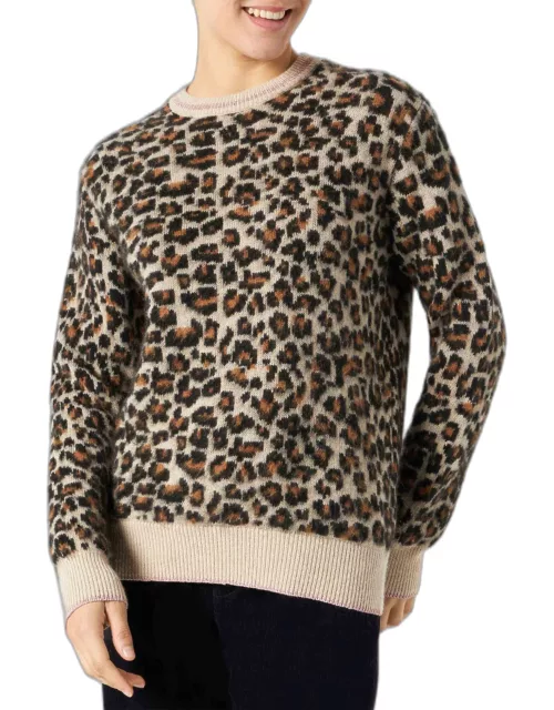 MC2 Saint Barth Woman Brushed Sweater With Leopard Pattern