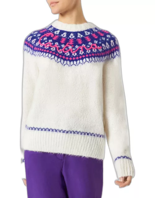MC2 Saint Barth Woman Nordic Sweater With Cortina Embroidery