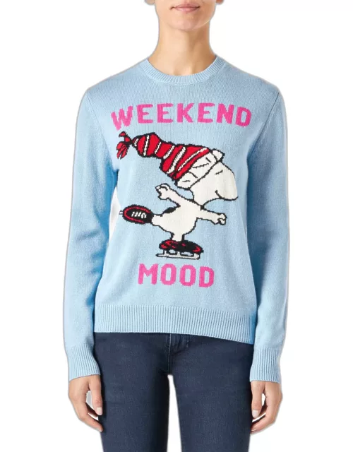 MC2 Saint Barth Woman Sweater With Snoopy Print Peanuts Special Edition