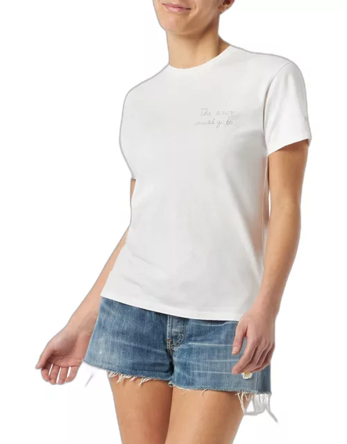 MC2 Saint Barth Woman T-shirt With The Snow Must Go On Lettering