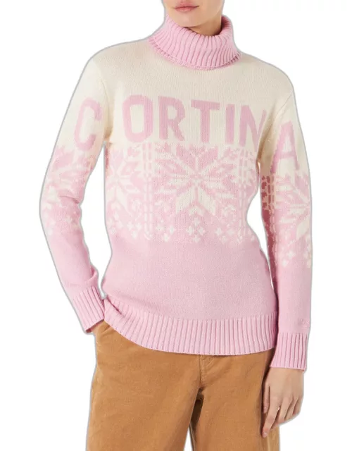 MC2 Saint Barth Woman Turtleneck Sweater With Cortina Print
