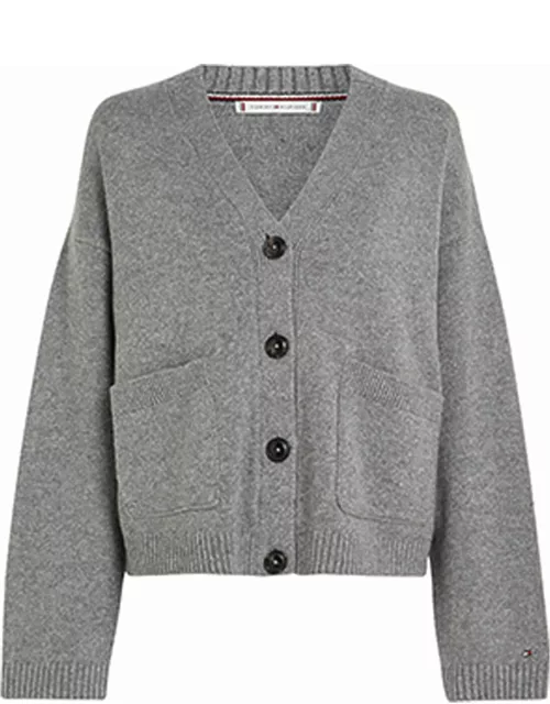 Tommy Hilfiger Gray Cardigan With Button