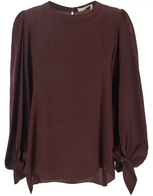 Chloé Knot Detailed Long-sleeved Top