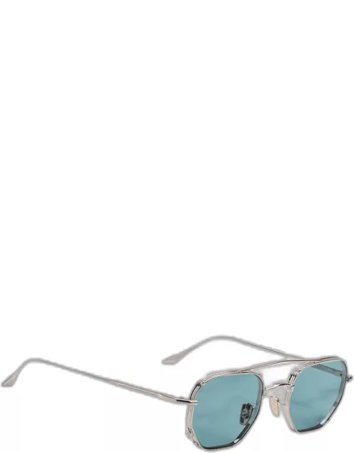 Men's Altan Two-Tone Metal Rimless Oval Sunglasse