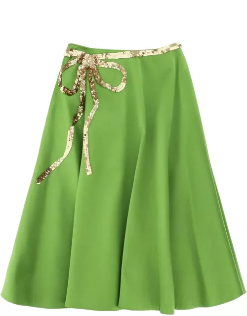 VALENTINO GARAVANI techno duchesse a-line skirt with sequin-studded bow