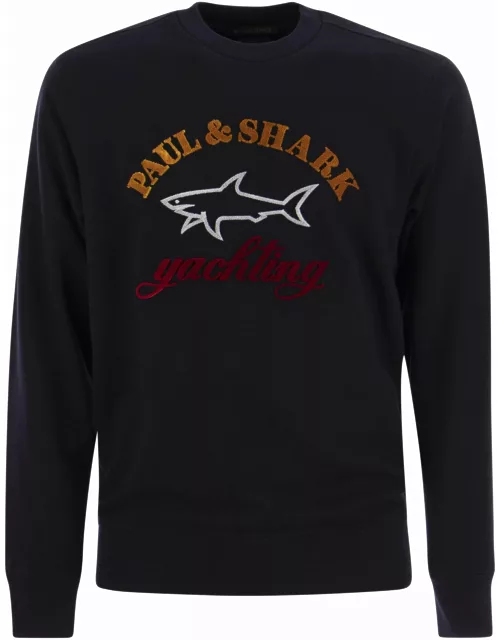 Paul & Shark Cotton Crewneck Sweatshirt With Logo