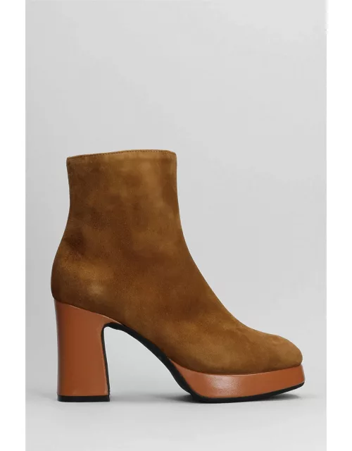 Roberto Festa Jaky High Heels Ankle Boots In Leather Color Suede