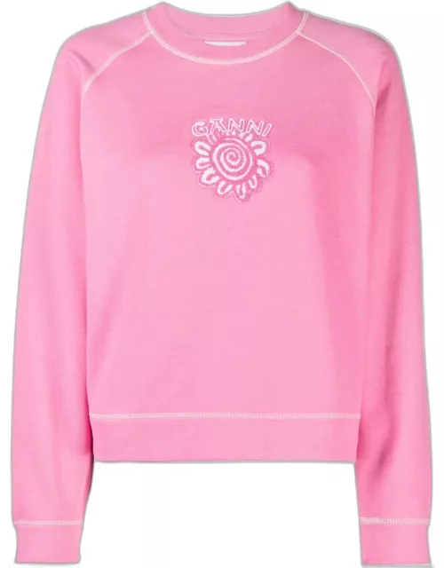 GANNI logo-print cotton sweatshirt