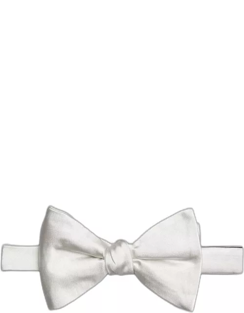 JoS. A. Bank Men's Solid Pre-Tied Bow Tie, Ivory, One