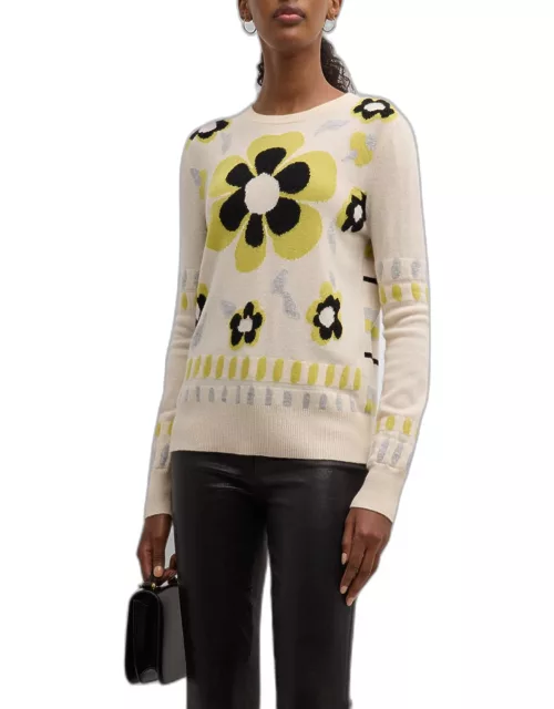Floral Intarsia Wool-Cashmere Sweater