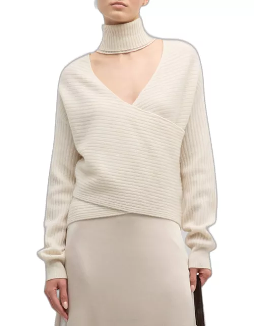 Cashmere Cutout Reversible Turtleneck Sweater