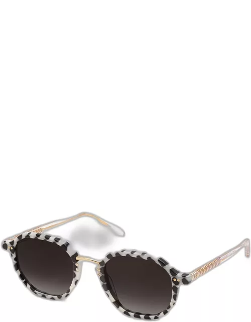 Dakota Domino Titanium & Acetate Round Sunglasse