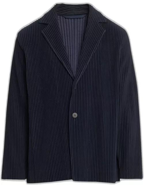 Men's Pleated Polyester Basic Sport Jacket