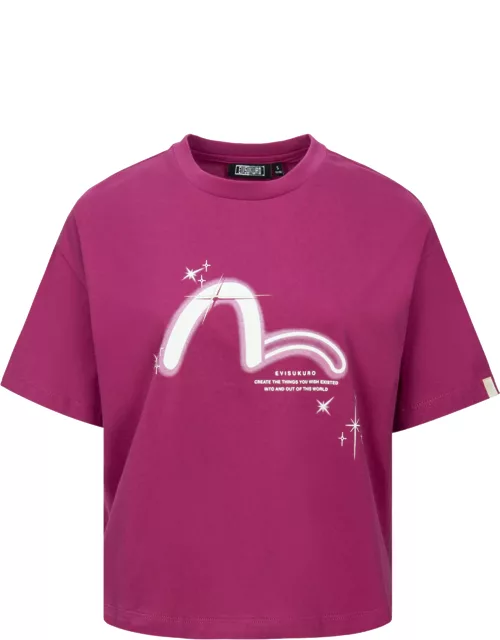 Seagull and Galaxy Print Drop Shoulder T-Shirt