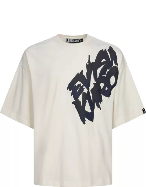 Gradient Graffiti Logo Print Fashion Fit T-shirt