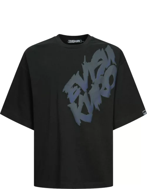 Gradient Graffiti Logo Print Fashion Fit T-shirt