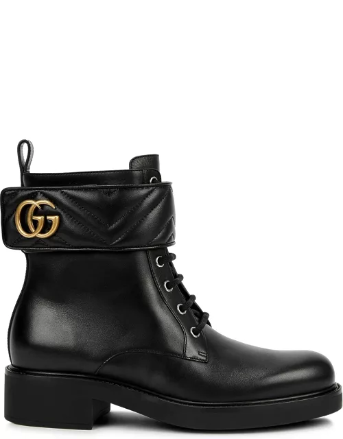 Gucci GG Marmont Black Leather Ankle Boots