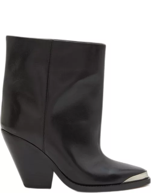 Ladel Leather Metal-Toe Bootie