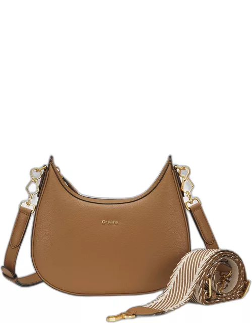 French Zip Leather Crossbody Bag