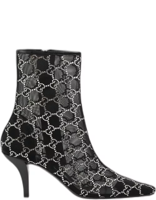 Demi Crystal Mesh Ankle Bootie
