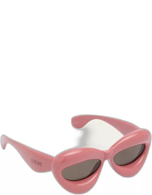 Inflated Pink Acetate Cat-Eye Sunglasse
