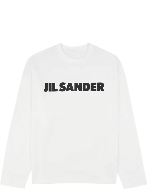Jil Sander Logo Cotton Sweatshirt - White And Black