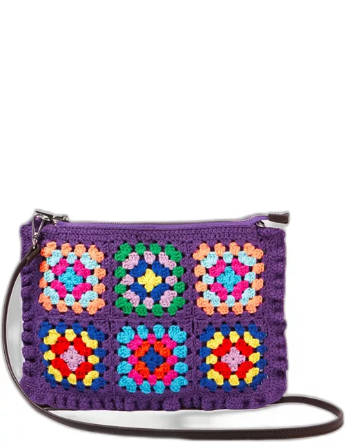 MC2 Saint Barth Parisienne Violet Crochet Crossbody Pouch Bag