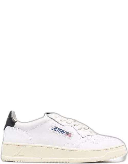 Autry Medalist Low Sneakers In White And Black Leather
