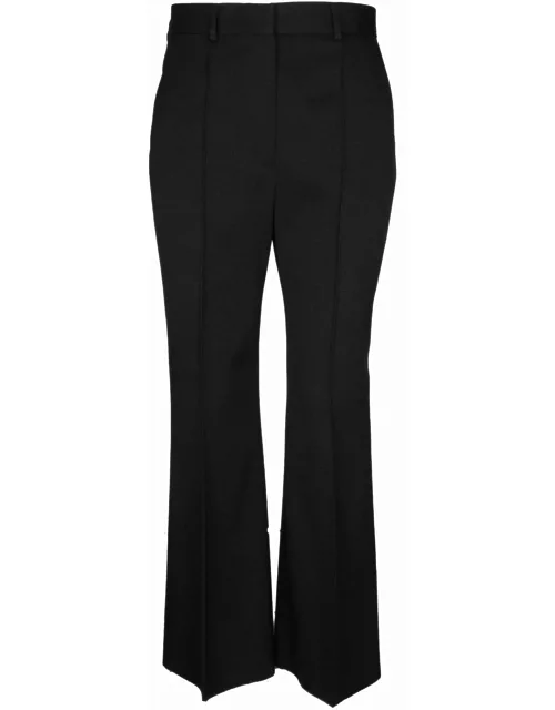 Lanvin Tailored Flared Trousers In Black Woo