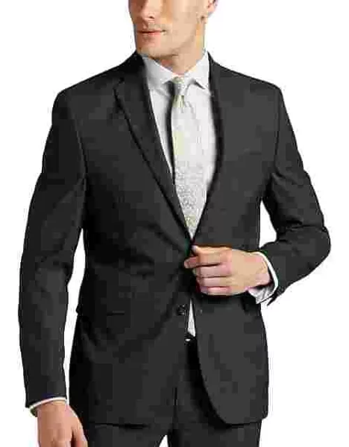 Wilke-Rodriguez Men's Slim Fit Windowpane Plaid Suit Separates Jacket Black Windowpane