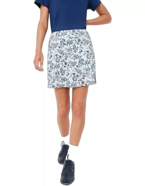 Light Blue Wildflower 16 Inch Karrie Golf Skirt