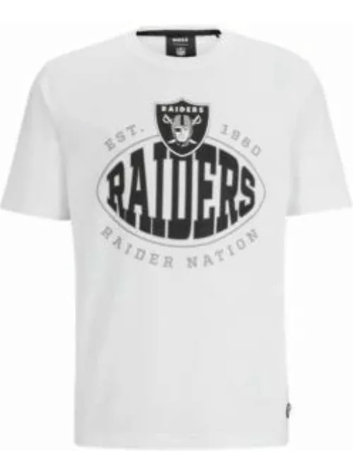 BOSS x NFL stretch-cotton T-shirt with collaborative branding- Raiders Men's T-Shirt