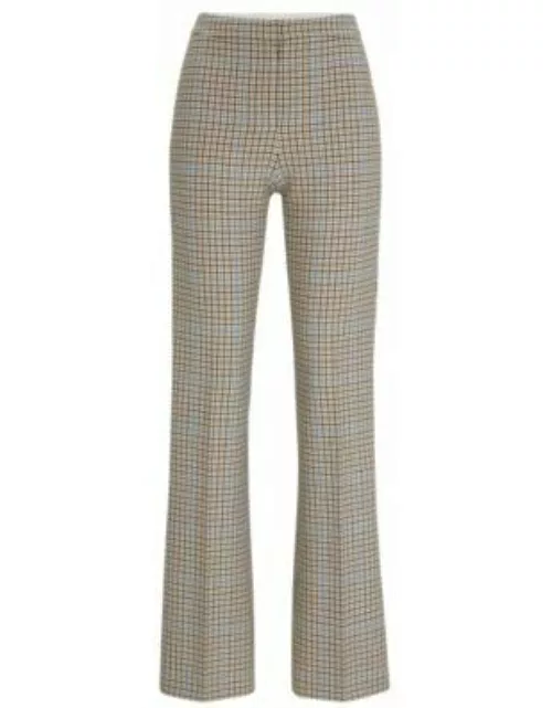 Regular-fit trousers in checked stretch material- Patterned Women's Formal Pant