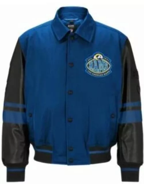 BOSS x NFL water-repellent bomber jacket with collaborative branding- Rams Men's Casual Jacket