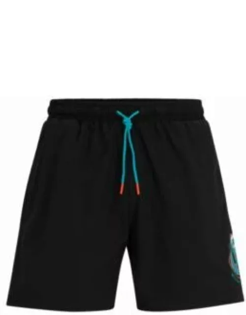 BOSS x NFL quick-dry swim shorts with collaborative branding- Dolphins Men's Swim Short