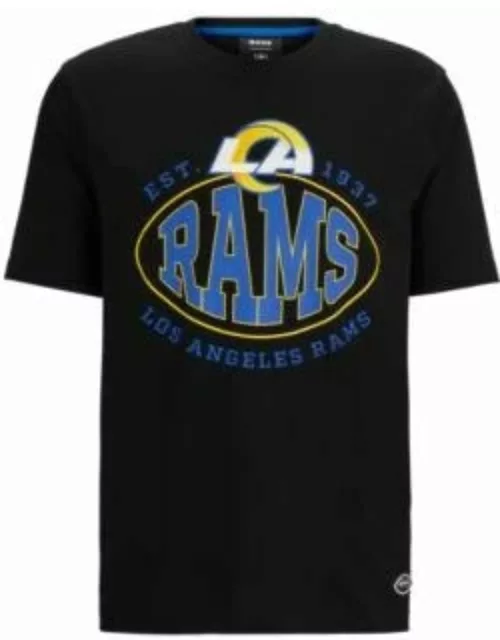 BOSS x NFL stretch-cotton T-shirt with collaborative branding- Rams Men's T-Shirt