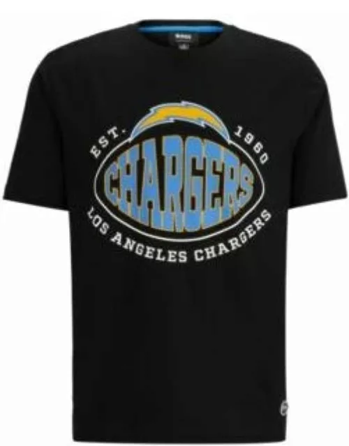BOSS x NFL stretch-cotton T-shirt with collaborative branding- Chargers Men's T-Shirt