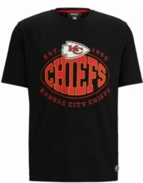 BOSS x NFL stretch-cotton T-shirt with collaborative branding- Chiefs Men's T-Shirt