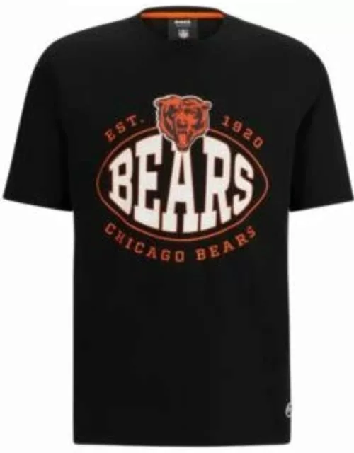 BOSS x NFL stretch-cotton T-shirt with collaborative branding- Bears Men's T-Shirt