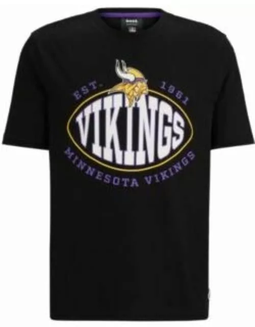 BOSS x NFL stretch-cotton T-shirt with collaborative branding- Vikings Men's T-Shirt