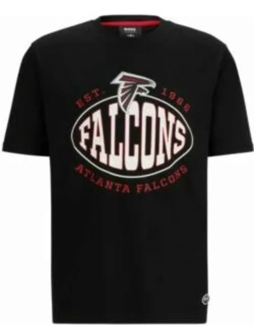 BOSS x NFL stretch-cotton T-shirt with collaborative branding- Falcons Men's T-Shirt